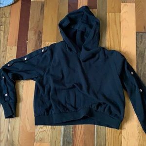 Black cropped hoodie